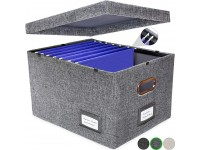 New and Improved Collapsible Hanging File Storage Organizer with Smooth Sliding Rail | Office Hanging File Box Storing Solution| Fits Letter Legal | 1 Pack Light Charcoal Grey - BEOAQJWM8