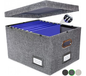 New and Improved Collapsible Hanging File Storage Organizer with Smooth Sliding Rail | Office Hanging File Box Storing Solution| Fits Letter Legal | 1 Pack Light Charcoal Grey - BEOAQJWM8