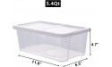 Peohud 4 Pack Plastic Storage Box 5.4 Qt Organizing Containers with Lids Clear Storage Bins for Shoes Toys Socks Cloth Cabinet Kitchen Bathroom - BC0D9I1OR