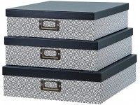 SLPR Decorative Storage Cardboard Boxes with Lids Set of 3 Black and White Ornament | Nesting Gift Boxes for Keepsake Photos - BFQ0H6EVQ