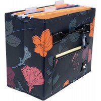 Stola Fabric File Bin File Organizer Home Office File Box Decorative Water Resistant Document Hdifferenter With Front Pocket and Handles Twilight Blossom - B235UV4CG
