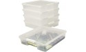 Storex Classroom Craft Project Box – Stacking Plastic Organizer Fits 12x12 Scrapbooking Paper Clear 5-Pack 63209U05C - B9GT0RIDN