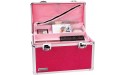 Vaultz Portable Safe Box 14 L x 9.12 H x 8.5 W Inch Large Storage Box with Lock Mesh Pocket & Adjustable Compartments for Cash Documents and Valuables Pink Bling - BUIVGJ2WT