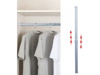 16 to 26 Inch Adjustable Closet Rod Oval Closet Rod Wall Mounted Hanging Rod for Closet Premium Aluminum Alloy Closet Pole Grey Closet Bar with Socket Set for Wardrobes No Rust With End Supports… - BZ4IGBZPY