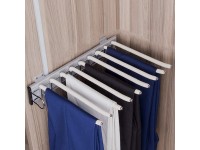 Black and White Simple Pull Out Trousers Rack 9 Arms，Expandable Sliding Pants Hanger Bar for Closet，Organizers for Storage-18.1×12.9InchColor : Brown Color : Beige Size : Right Side - BQUHUVF5Z