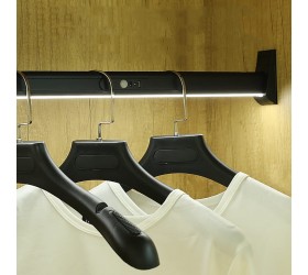 FKDEKUZI Closet Rod with LED Lighting Wardrobe Clothes Rail 40-120cm Metal Wardrobe Rail with Infrared Sensor,Load Bearing 50kg,Customizable Clothes Rack Size : 500mm - B8L8U2CP5