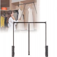 HRTX Pull Down Closet Rod Valet Rod for Closet Pull Out Aluminum Frame Carrying 15kg 33lb Automatic Rebound Suitable for Closets and Wardrobes-C - BKA4PB3ND