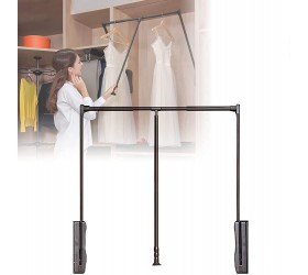 HRTX Pull Down Closet Rod Valet Rod for Closet Pull Out Aluminum Frame Carrying 15kg 33lb Automatic Rebound Suitable for Closets and Wardrobes-C - BKA4PB3ND