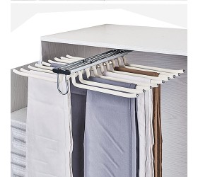ZYFA Trousers Rack Pull Out Pants Hanger Bar with 18 Arms,Clothes Organizers Space Saving and Storage for Closet Clothes - BXUZGHLQU