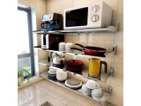 20CM Kitchen rack wall microwave oven 304 stainless steel wall rice cooker oven storage rack Length: 40-120CM  Size : 80CM  - BTWBYA4WD