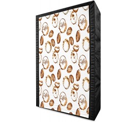 Ambesonne Coffee Portable Fabric Wardrobe Conceptual Watercolor Art with Beans and Spilled Java Drops Circular Stains Clothing Organizer and Storage Closet with Shelves 42.5 Pale Brown White - B2DB3ZIY1