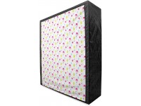 Ambesonne Flamingo Portable Fabric Wardrobe Cheerful Exotic Summer Holiday Pattern Cartoon Ice Cream Raspberry Palm Leaves Clothing Organizer and Storage Closet with Shelves 59" Multicolor - BKX263CYR