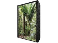 Ambesonne Forest Portable Fabric Wardrobe Foliage Tropical Jungle South American Growth Untouched Nature Vegetation Clothing Organizer and Storage Closet with Shelves 42.5" Green Brown - BBSKGG2VD