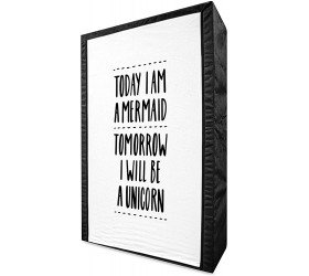 Ambesonne Im Mermaid Portable Fabric Wardrobe Words in Favor of Optimistic Outlook Towards Life Changing Attitudes Slogan Clothing Organizer and Storage Closet with Shelves 42.5 Black White - BNA1PUIBY