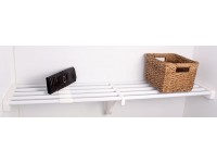 EZ Shelf DIY Expandable Shelf ONLY No Hanging Rod 40” 73” White Mounts to 2 Sidewalls Easy to Install-Strong-Wire Shelving Alternative Shelf Kit EZS-SW72 - BNB0H9AOI
