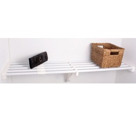 EZ Shelf DIY Expandable Shelf ONLY No Hanging Rod 40” 73” White Mounts to 2 Sidewalls Easy to Install-Strong-Wire Shelving Alternative Shelf Kit EZS-SW72 - BNB0H9AOI