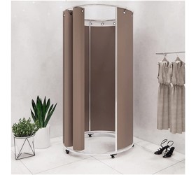 GDMING Portable Fitting Room Simple Removable Locker Room Privacy Protection Easy to Assemble Stainless Steel Track Ring Shelf Used for Women's Clothing Store Color : Brown-A Size : 80x200cm - BD5B5OWOD