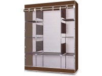 KERWATS 4-Layer 10 Lattices Non-Woven Fabric Wardrobe Coffee for Bedroom,Entrance,Living Room - BK5N8NH2H