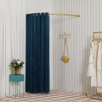 LFFH Fitting Room C-Shaped Metal Rod Track Locker of Clothing Store Fitting Room Used for Shopping Malls Offices Bridal Shop Color : Turquoise Size : 80x80cm - B67FJPOZP