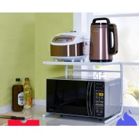 Retractable Kitchen Shelf Microwave Rack 2-Layer Storage Shelf Recliner Color : White Style : A - BNVRP2OEE