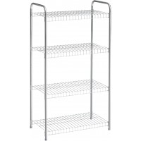 Rubbermaid 4-Tier Heavy Duty Wire Shelf Satin Nickel Easy Assemble with Hardware Included for Food Laundry Closet Home Storage Use - BGWWWW6B8