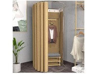 SHIJINHAO Portable Locker Room Simple Shade Movable Wardrobe Mobile Track Privacy Protection Changing Room for Store Bedroom Color : Gold Size : 85x80x200cm - BJ10YDTMQ