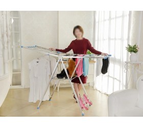 Stainless steel airfoil drying rack folding clothes rack clothesline shelves Color : Pink Style : D - BPEY3YCBU