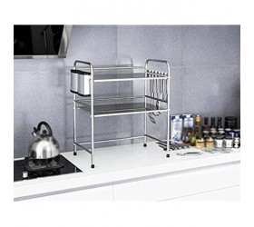 Stainless steel kitchen rack microwave oven rack storage rack dressing rack Packages: Shelf 1 Knife stand 1 Chopsticks tube 1 Hook 6 Size : 58CM Style : C - BKVUHZGX2