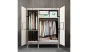 Wardrobe Simple Cloth Bold Steel Frame Magnet Open Door Storage Cabinet Folding Door Double Handle Cloth Fyxd - B17BGZ0KG