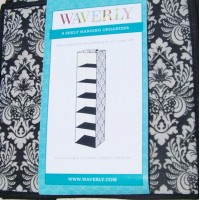 Waverly Duchess Black & White Damask 6 Shelf Hanging Organizer Sweater Shelf for Closet - BFZMH62Q9