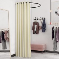 XXIOJUN Fitting Room of Clothing Store Portable Dressing Room Privacy Protection Track Ring Shelf Easy Installation Strong and Sturdy Color : Beige Size : 95x95x200cm - B10IPNA4N