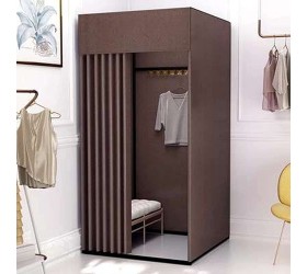 XXIOJUN Mobile Fitting Room in Clothing Store Temporary Changing Room Display Shelf Multiple Color Options Used for Shopping Malls Color : Brown Size : 100x100x200cm - BZMHHPWLA