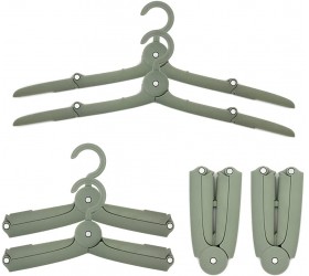 HGYZE Hanging Travel Clothing Hangers for Shirt Suit Coat Robe 6Pcs Folding Portable Plastic Foldable Hanger for Laundry Holiday Camper Camping & Home Collapsible Clothes Drying Rack Hangers Green - BMCRX2RVZ