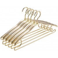 XMCX Clothing Wardrobe Storage Contoured Hangers Clothes Hangers for Suits and Garments Trouser Bar Jacket Coat Hangers 10pcs Color : Amber Gold - BEKKJAKXB