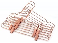 10Pack Koobay 17" Metal Hook Wire Rose Gold Copper Hangers with Clips Clothes Stroage Coat Hangers - B5UXC4VE1