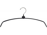Black Rubberized Ultra-Thin Metal Hangers Space Saving Arched Top Hangers with Vinyl Non-Slip Coating & Chrome Hook Set of 100 by The Great American Hanger Company - BGU5AFU1M