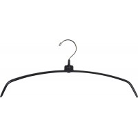 Black Rubberized Ultra-Thin Metal Hangers Space Saving Arched Top Hangers with Vinyl Non-Slip Coating & Chrome Hook Set of 100 by The Great American Hanger Company - BGU5AFU1M
