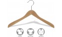 Concave Wooden Top Hanger with Natural Finish Thick Curved Coat Hangers with Chrome Swivel Hook for Jackets or Fine Shirts Set of 12 by The Great American Hanger Company - B7U7ZZRNP