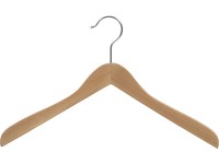 Concave Wooden Top Hanger with Natural Finish Thick Curved Coat Hangers with Chrome Swivel Hook for Jackets or Fine Shirts Set of 24 by The Great American Hanger Company - BW4FLMNJD
