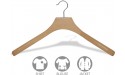 Deluxe Wooden Coat Hanger with Natural Finish with Chrome Swivel Hook Large Contoured Jacket Hanger with 2 Inch Wide Shoulders Set of 12 by The Great American Hanger Company - BJSPV8126