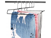 DOIOWN Blanket Hangers Comforters Hangers Heavy Duty Stainless Steel Hangers with Black Vinyl Coating Non Slip Organizer Hangers for Quilts Bedding,Towels Table Clothes Rugs 6 Pack - BO5K78N3C