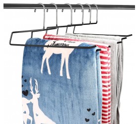 DOIOWN Blanket Hangers Comforters Hangers Heavy Duty Stainless Steel Hangers with Black Vinyl Coating Non Slip Organizer Hangers for Quilts Bedding,Towels Table Clothes Rugs 6 Pack - BO5K78N3C