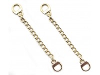 HAND Set of 2 Gold Tone Metal Sew On Metal Coat Hangers Hanging Chain Loops 8.5 cm Long - BABPX28QV