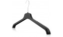 HANGERWORLD 10 Black 18inch Plastic Coat Jacket Clothes Garment Top Hangers with Non-Slip Arm Ridges - BNB4TOKCW