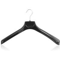 HANGERWORLD 20 Black 17.8inch Plastic Coat Jacket Clothes Garment Top Hangers 2.36inch Wide Broad Shoulder Support - B9ELYIQD4