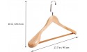 HEMOTON Wide Shoulder Wooden Hangers Wood Suit Hanger Coat Hanger with Non Slip Pants Bar for Dress Jacket Heavy Clothes Hangers Khaki 45X25.5CM - B6HS5LVQ1