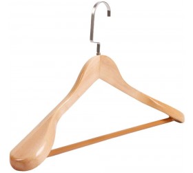 HEMOTON Wide Shoulder Wooden Hangers Wood Suit Hanger Coat Hanger with Non Slip Pants Bar for Dress Jacket Heavy Clothes Hangers Khaki 45X25.5CM - B6HS5LVQ1