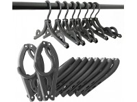 Jasa College Dorm Folding Black Hangers 10 Pcs Space Saving Travel Hangers Portable Folding Clothes Rack Travel Accessories Windproof Suitable for Field Trips Moving Storage - BG6Q0XEHN
