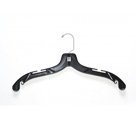 NAHANCO 2500 Plastic Shirt Dress Hanger with Swivel Chrome Hook Heavy Weight 17 Black Pack of 100 - B7R7M9PJ6