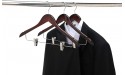 Quality Wooden Skirt Hangers with Clips Smooth Solid Wood Pants Hangers with Durable Adjustable Metal Clips Swivel Hook Coat Jacket Blouse Suit Hangers Mahogany 10 - BQ5350EFT